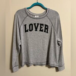 Gray 'Lover' Pullover Sweatshirt - Women’s Pajama Top